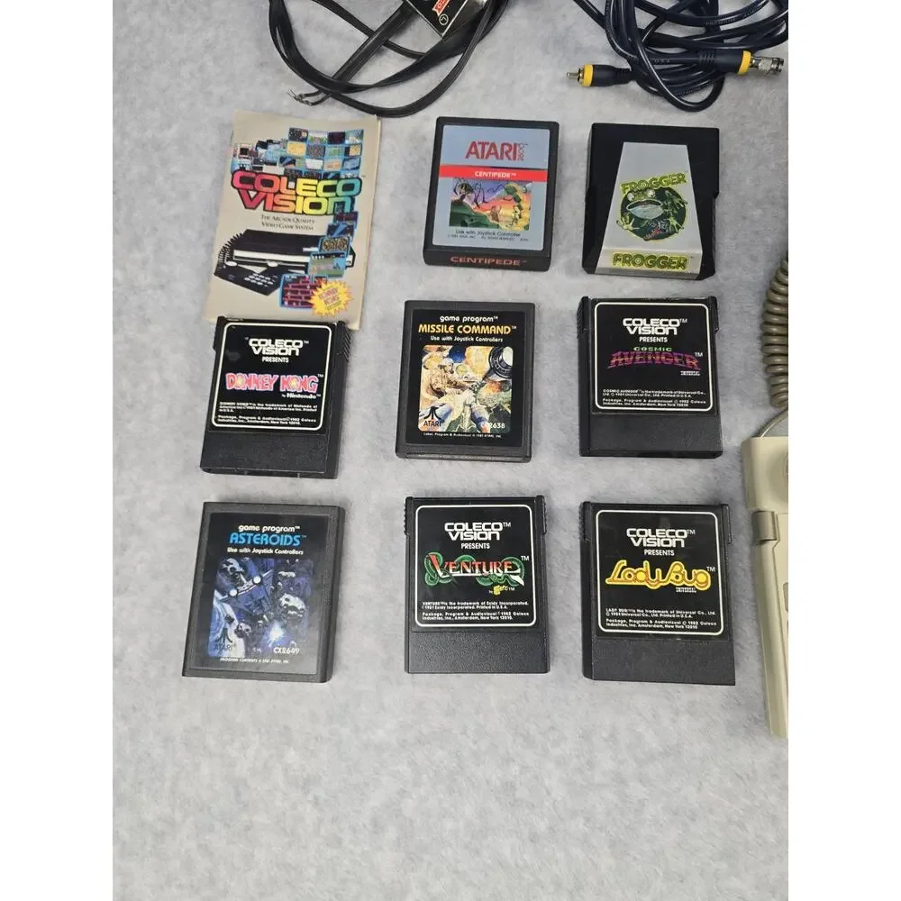 Colecovision Video Game Console With Expansion Module 6 Joysticks 8 Games Tested